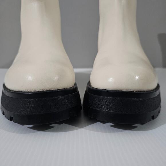 NEW Vince Camuto Neframes Ankle Boot Women 10 Cream Leather Chunky Sole Platform - Picture 7 of 16